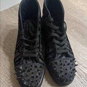 Christian Louboutin Black Spiked Sneakers